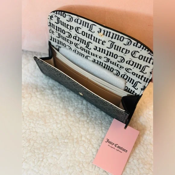 NEW Juicy Couture Black Precious Moments Clutch Wallet - Picture 4 of 4